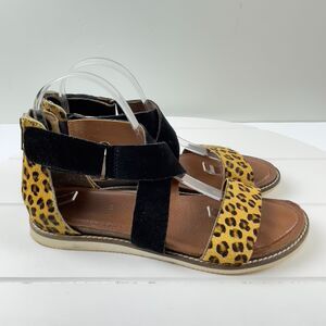 Diba True‎ Womens Sandals Size 9.5 Animal Print with Black Straps Walking